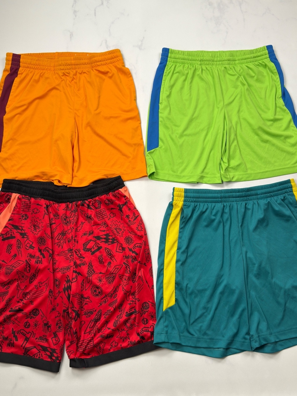 Tek Gear Athletic Shorts Multi-Color Dry Tek Lot of 4 - XL Husky Boys